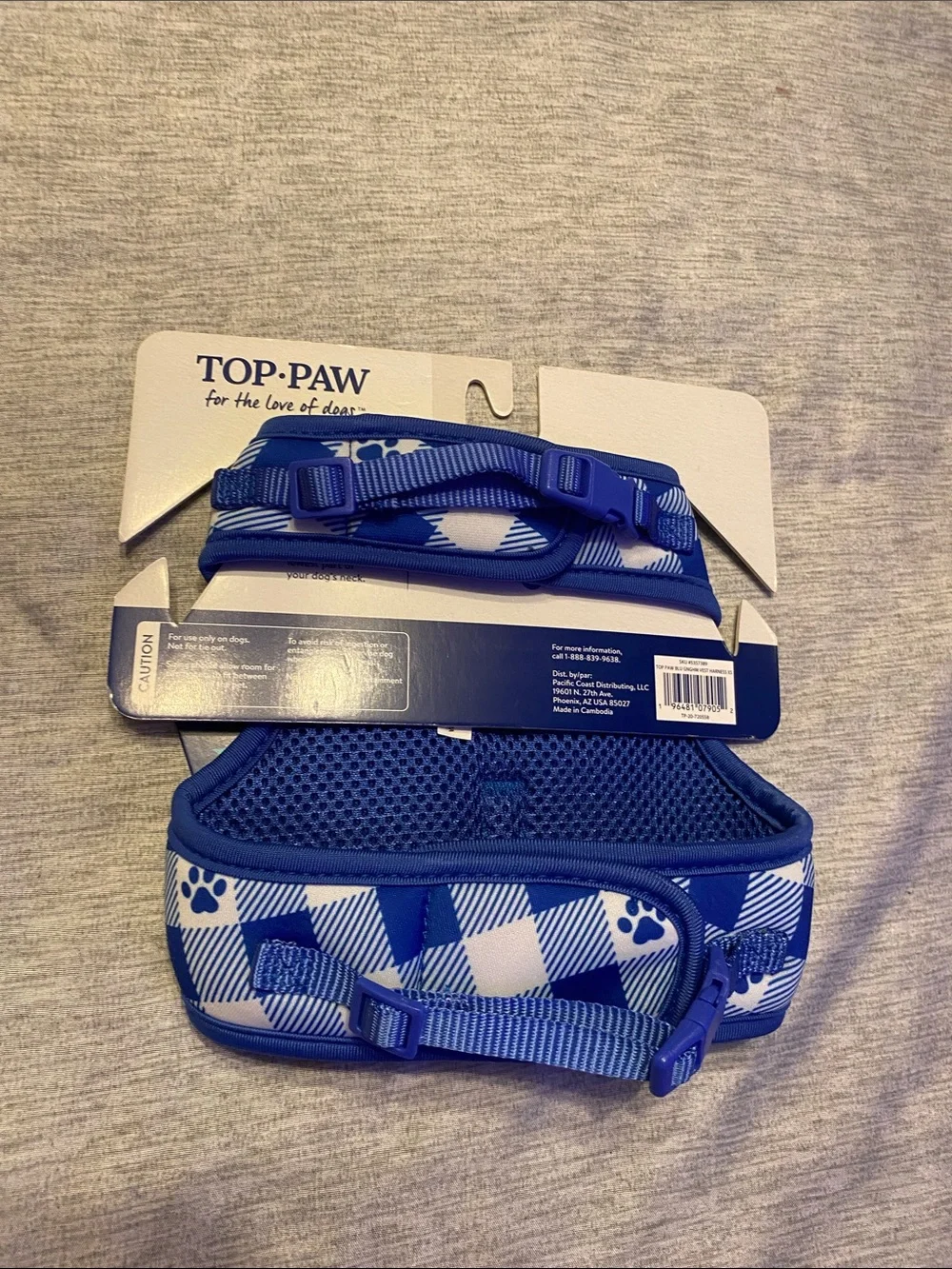 Top-Paw Fashion Comfort Vest Harness Size XS Blue and White NEW